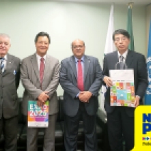 Na foto, o deputado Nilson Pinto, o embaixador do Japão Akira Yamada (terno preto) e os deputados federais Nelson Marquezelli e Luiz Nishimori
